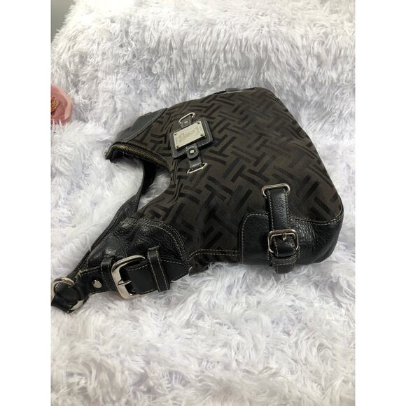 Tignanello Logo Brown Zipper Shoulder Woven Academia Inside And Outside Pockets - Picture 5 of 6